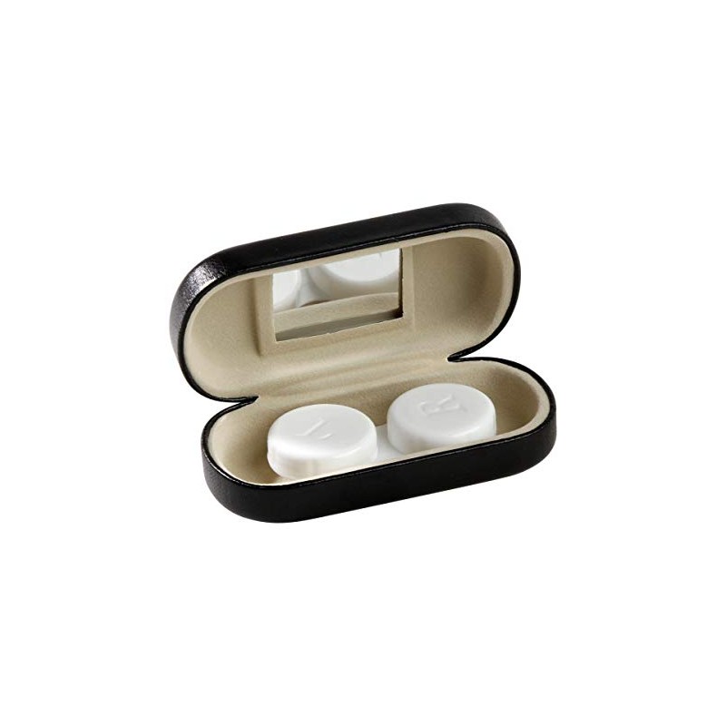 Ron's Optical Hard Black Contact Lens Travel Case with Interior