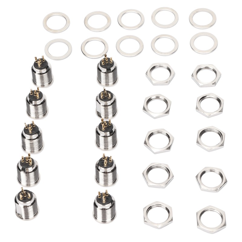 10Pcs XLR Male Socket 4 Pin Metal Panel Mount Male