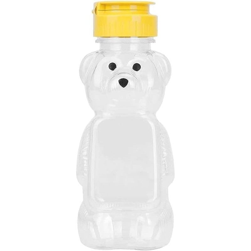2 Pcs Plastic Bear Honey Bottle Jars,Empty Honey Squeeze Bottle
