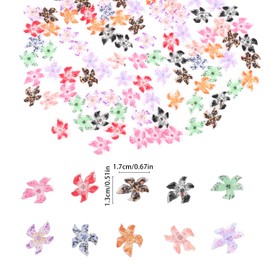 lasuroa 100 Stück Nagel Charms Blumen, Harz 3D-Hawaii-Blumen-Nagelkunst-Charms Süße Florale Fingernagel-Edelsteine für Scrapbooking Basteln Maniküre-Designs DIY