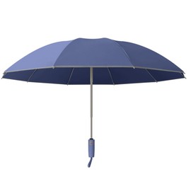 KCKEYS Ten Bone Umbrella Automatic Reflective Men's Large Folding Umbrella Reverse Umbrella (Blue)