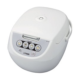 TIGER JBV-A10U 5.5-Cup (Uncooked) Micom Rice Cooker and Warmer with Tacook Food Steamer Cooking Tray Technology, White
