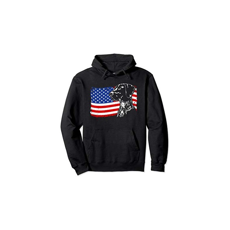 Proud German Shorthaired Pointer American Flag patriotic dog Pullover Hoodie