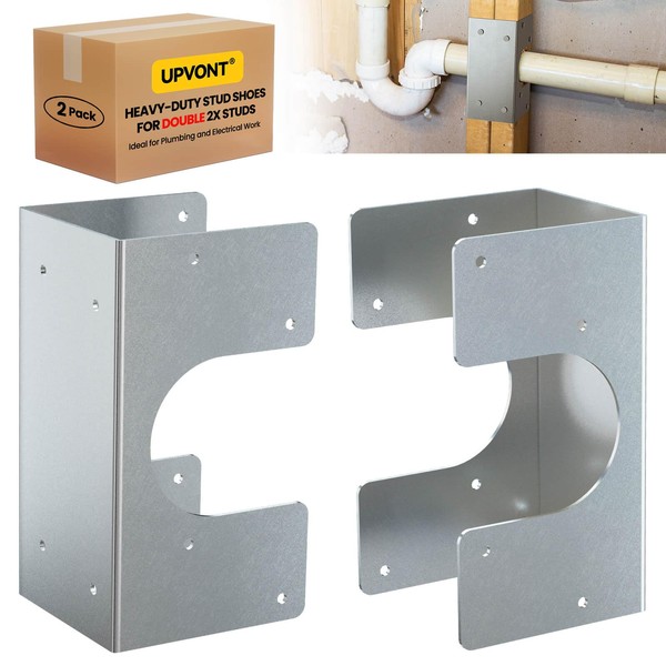 UPVONT Stud Shoes for Double 2X Studs, 16-Gauge Galvanized Stud