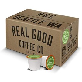 Real Good Coffee Company - Single Use Coffee Pods - Extra Dark Organic Coffee - Compatible with Keurig 2.0 Brewers and K-Cups - Recyclable Cups and Packaging - 72 Count