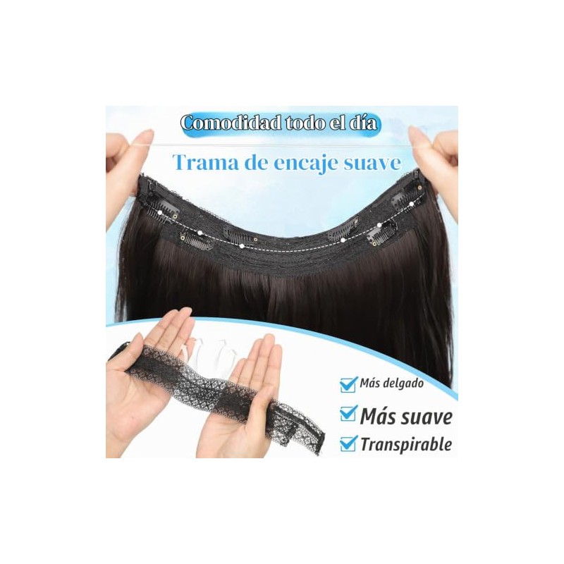 Extensiones de Cabello Natural Ondulado, Extensión de Liga