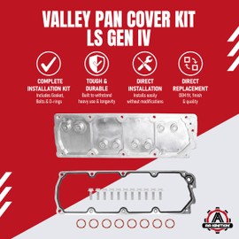 Valley Pan Cover Plate Kit by AA Ignition - Compatible with Chevy, GM, GMC Gen 4 IV LS2 LS3 LS7 L92 - Silverado, Suburban, Tahoe, Sierra, Yukon 4.8L 5.3L 6.0L 6.2L - Replaces Parts 12598832, 12610141