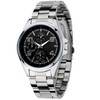 NARY Fashionable Men Business Steel Band Waterproof Quartz Wristwatch Watch(Black