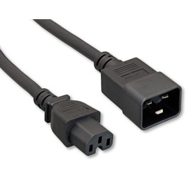 Cablelera Black 3' Power Cord, IEC320 C15/C20 14AWG C15/C20 Power Cord, Black (ZADA38EG-03)