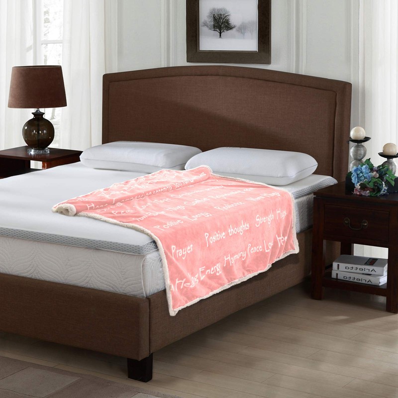 EHC Luxuriously Soft Sherpa Blanket Peach Single (127 x 152