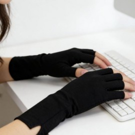 Unisex Wrist and Finger Compression Half-Gloves for Joint Support Black / L