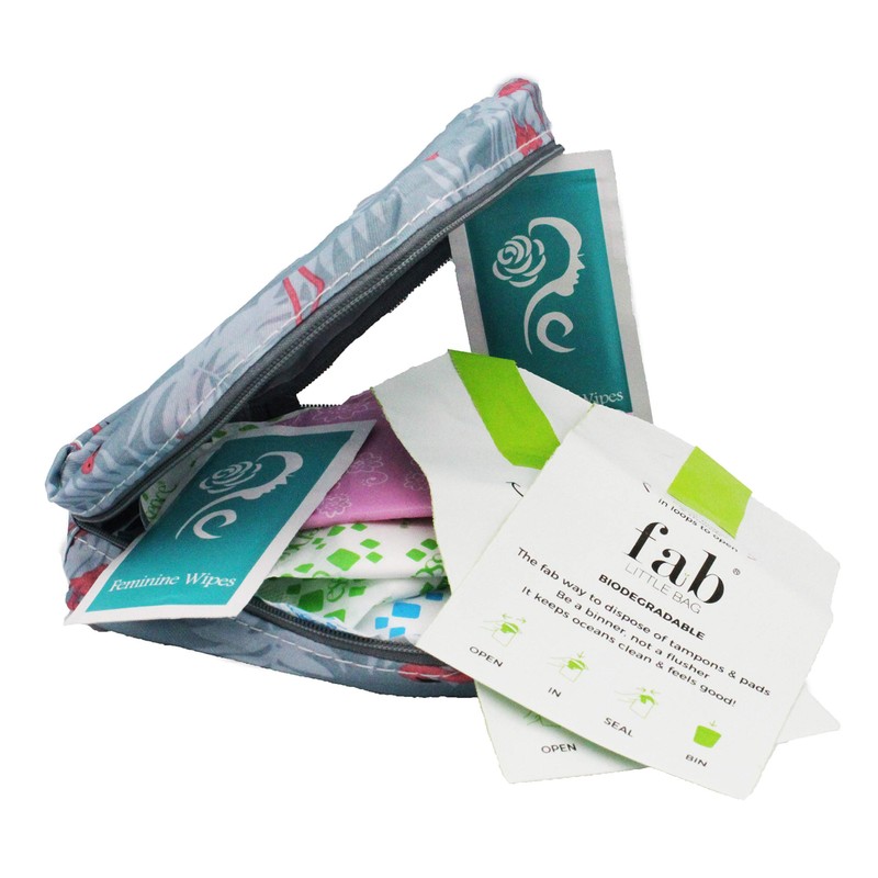 FIRST PERIOD KIT READY-2-GO, Menstruation Starter Kit for Teens/Girls, filled