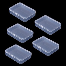 Aoktorkit 5PCS Square Transparent Plastic Organizer;11.3 * 8.4 * 2.9cm Rectangular Empty Mini Clear Plastic Storage Containers Box Case with Lids s for Small Item