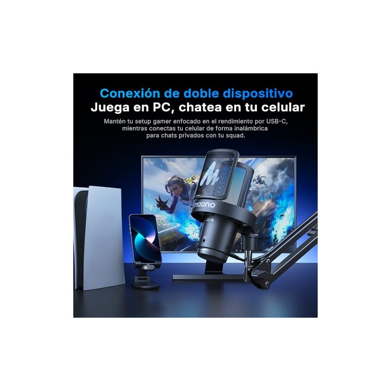MAONO DGM20W Micrófono Inalámbrico para PC Celular USB Microfono Gaming