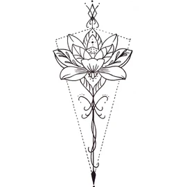 QC-2 Lotus Flowers Tattoos Flamingo Fake Tattoos 5 Sheets Set