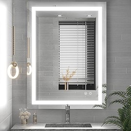 TETOTE 36 x 28 Bathroom LED Mirror Bedroom LED Mirror Vanity Makeup Mirror Dimmable Anti-Fog Wall Mounted Birthday Gift Housewarming Gift Wedding Gift