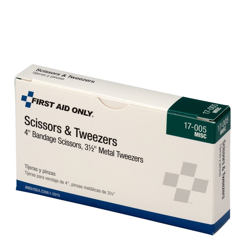 First Aid Only 17-005 Bandage Scissors and Forceps Tweezers Set