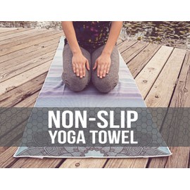 Hot Yoga Towel,Non-Slip Yoga Mat Cover,Eco-Friendly,Exclusive Pockets Cover Each Corner of The mat,Microfiber Yoga Towel,Ideal for Bikram, Hot Yoga, Pilates,or Sweaty Practice（Pride）