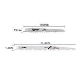Supertool 10 x Reciprocating Saw Blades for Wood Saw Blades R1021L (150mm) + R644D (240mm) Long HCS