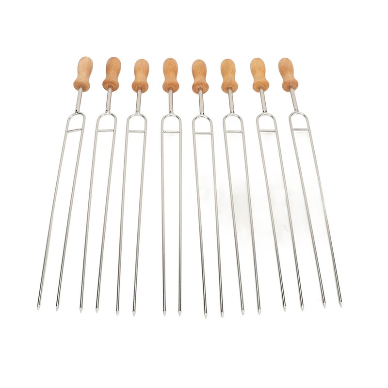 8 Pcs Stainless Steel Barbecue Fork Roasting Stick with Temperature