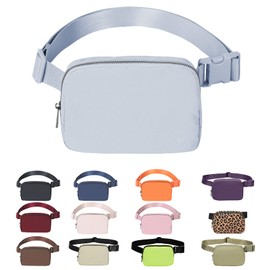SUAVEZILLA Mini Belt Bag Waist Small Pouch With Strap Fanny Pack Crossbody bag For Women Bum Bag For Workout Sports Traveling Walking Running Hiking Shopping Hiking,Nylon Waterproof，Light Grey