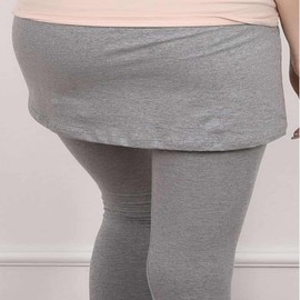 Cotton Spandex Ankle-Length Skirt Leggings Skirt XL Black