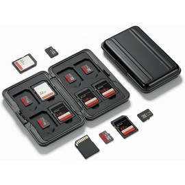 Fydun Funda para Tarjetas SD, Caja de Almacenamiento de Tarjetas de Memoria Resistente al Desgaste y Anti Arañazos Estuche de Aluminio Impermeable, Organizador