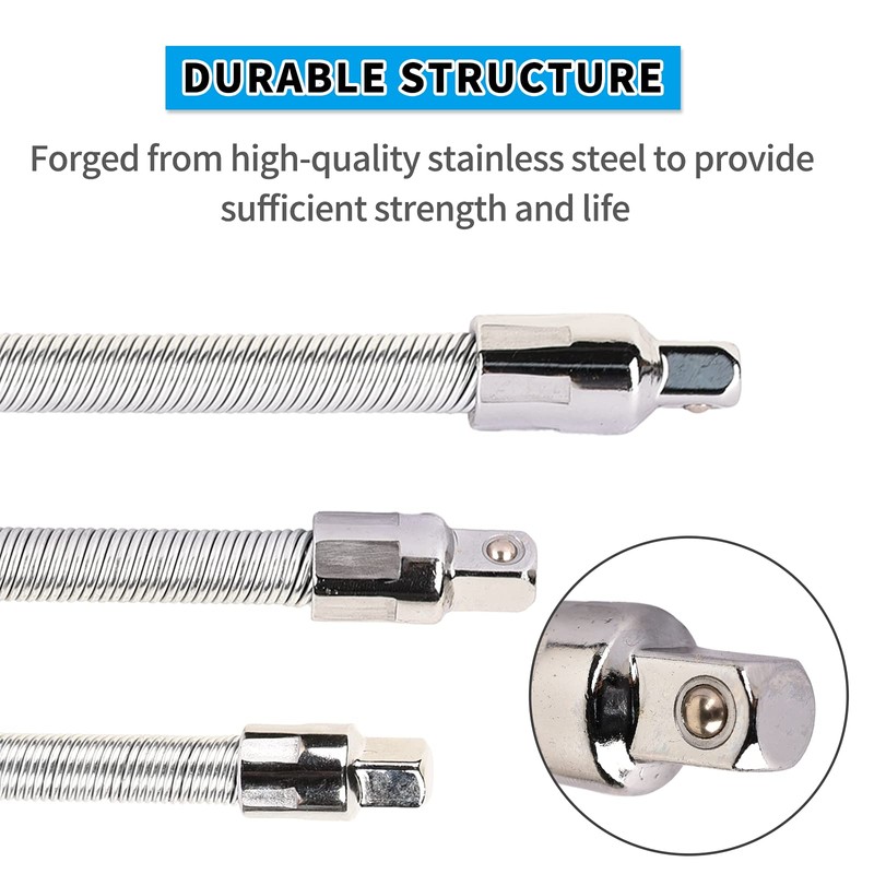Carkio Flexible Socket Extension Bar Set, Socket Extension Cables 1/4"