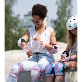 SKATEWIZ Knee Pads Children's Inline Skates – Smash Size S in Pink White – Protectors Children's Ice Skates – Protectors Inline Skates Children – Inline Protectors Children's Knee Pads