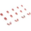 POKENGDA Acrylic Fake Nails 3D Heart Design,Coffin Press on Medium