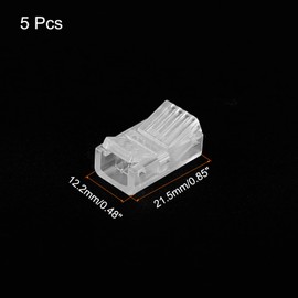 MECCANIXITY LED Strip Connector 4 Pin, 8mm LED Connectors for Strip Lights, RGB Unwired Clips for Strip Light Gapless Track Lighting Connector, Pack of 5