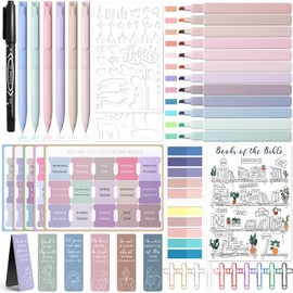 XKDOUS Bible Study Supplies, Bible Journaling Kit with Highlighters，Morandi