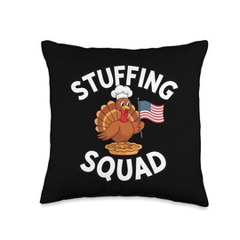 Thanksgiving Turkey Stuffing Squad Thanksgiving Turkey Throw Pillow