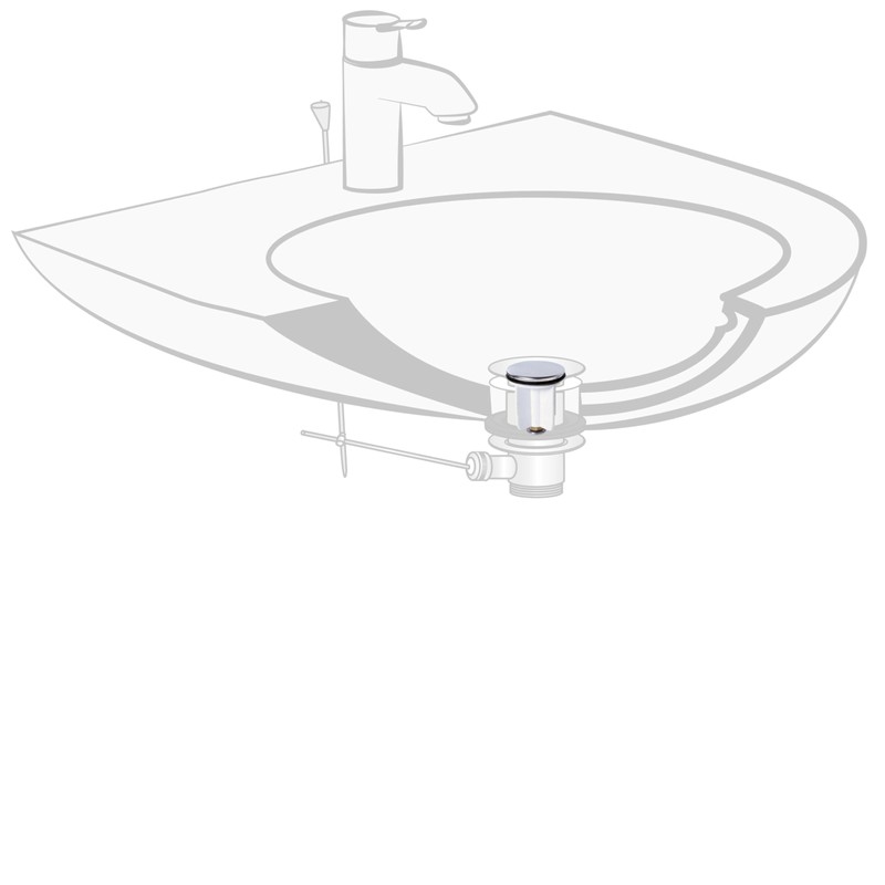 Wirquin Waschbeckenstöpsel 39263001, automatisch einziehbar, Durchmesser: 39 mm