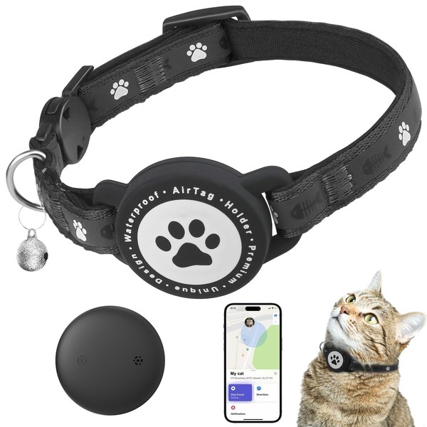 JIARUI SmartTag Cat Collar, Mini Tracker Without Subscription for Cats