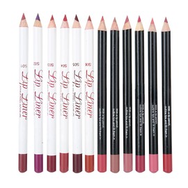 Juego de Delineador de Labios Mate de 12 Colores, Lápiz Labial Mate de Larga Duración a Prueba de Agua