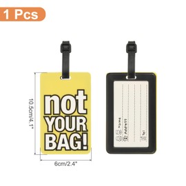 PATIKIL Luggage Tag (Not Your Bag), PVC Funny Travel Baggage Bag Tag Suitcase Identifier Label for Women Men, Yellow