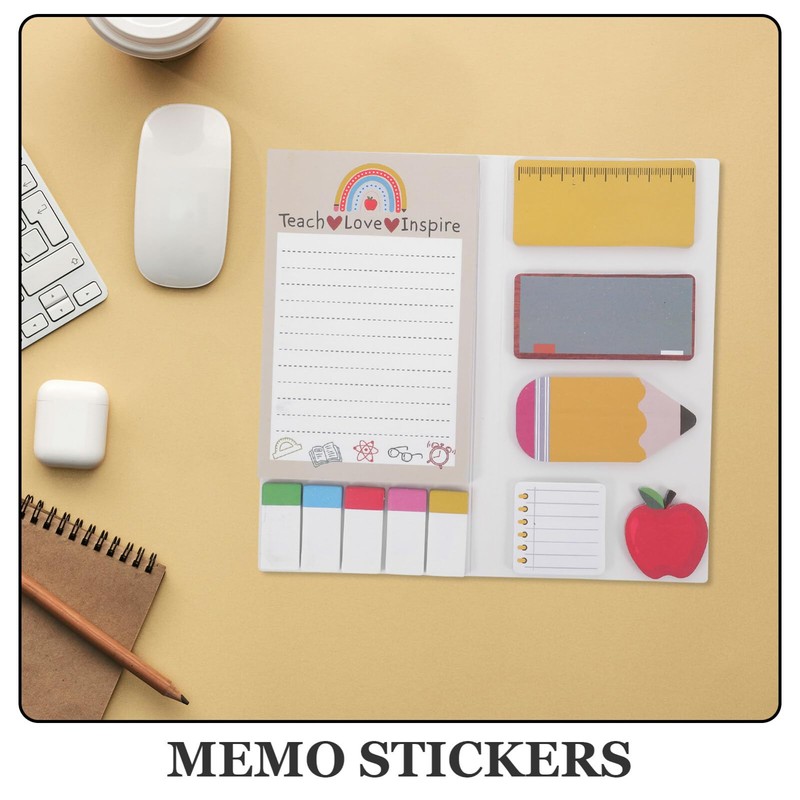 Operitacx 1 Set 6pcs Cute Sticky Notes Cartoon Sticky Memo