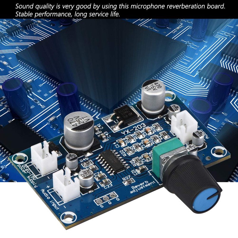Microphone Reverberation Card, PT2399 Microphone Amplifier Board, DC6-15V Single Channel