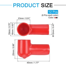 MECCANIXITY Battery Terminal Cover, 8 Pcs Battery Terminal Protector Truck Battery Terminal Cover Positive Negative Poles Stud Covers L12-16-45mm for Car Accessories Truck Marine Boat