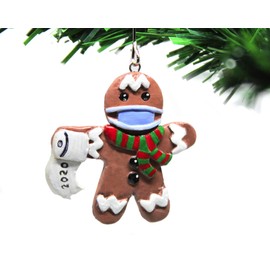 Quarantine Christmas Ornament 2020 Gingerbread man | Face Mask Covid Christmas Tree Ornaments