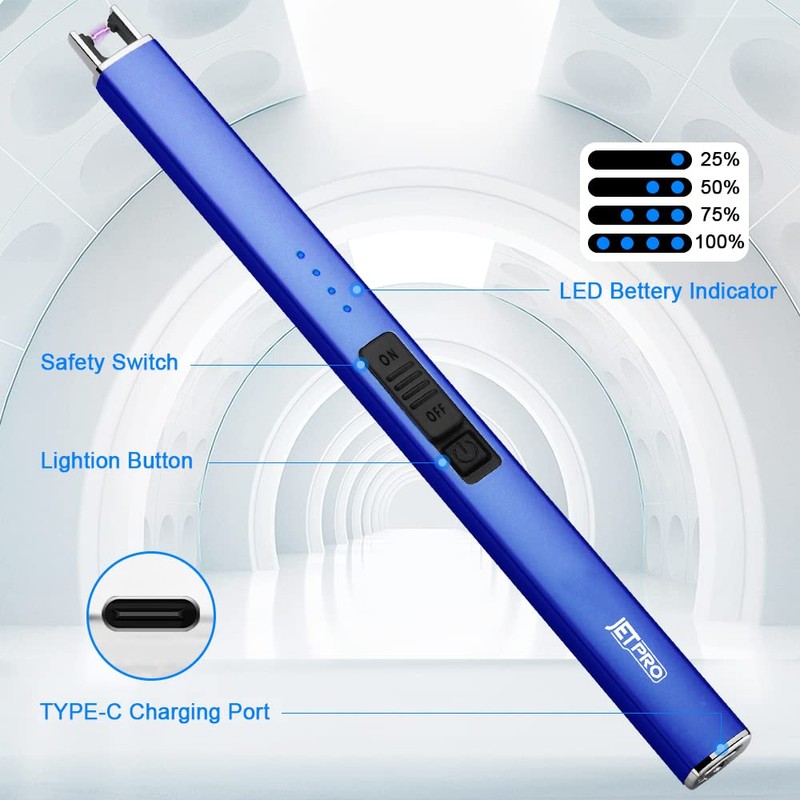 JETPRO Electric Lighter Arc Windproof Flameless USB Lighter Rechargeable Lighter