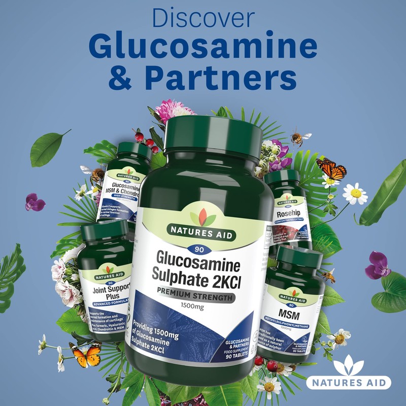 Natures Aid Glucosamine Sulphate 1500 mg, High Strength, Salt Free,