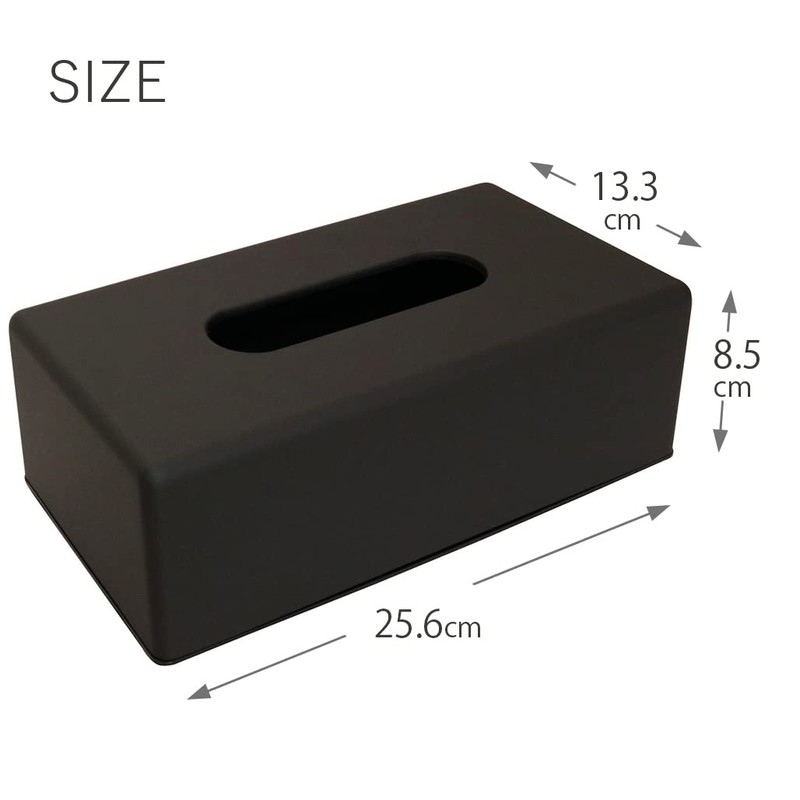 Ikeda Tissue Case, Tissue Box, Black, Approx. 10.1 x 5.2