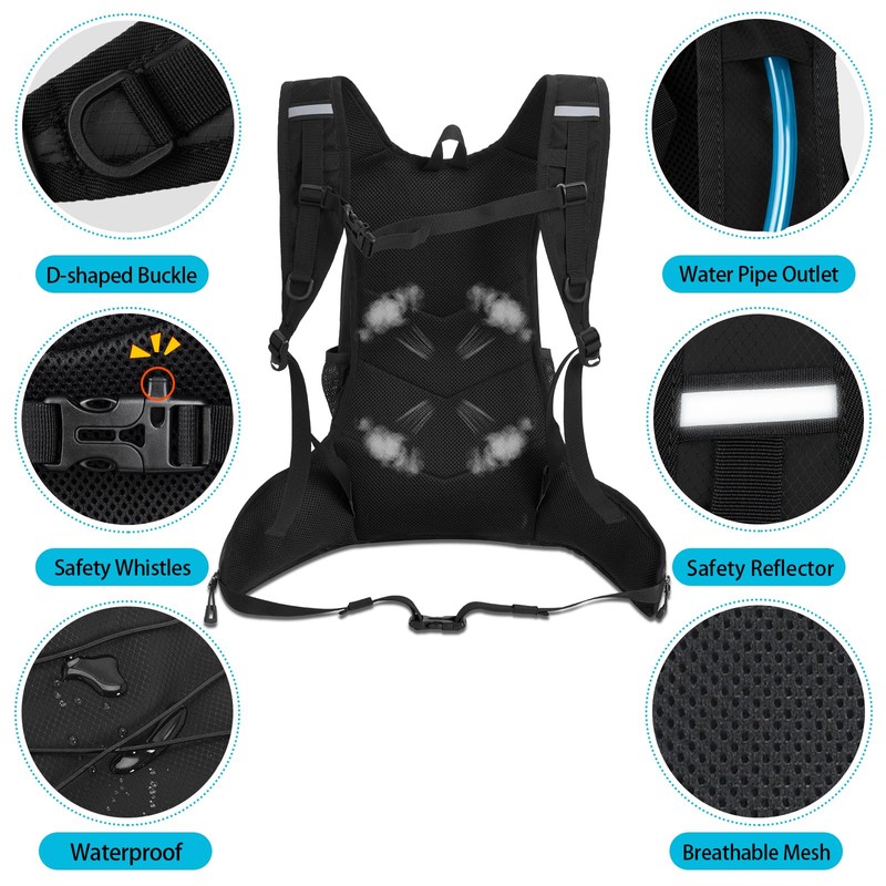 TEUEN 10L Hydration Pack with 2L Hydration Bladder, Ultralight Trail