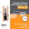 OPTI+ | Foldable Glasses 2 Pack | Light Gray +2.5