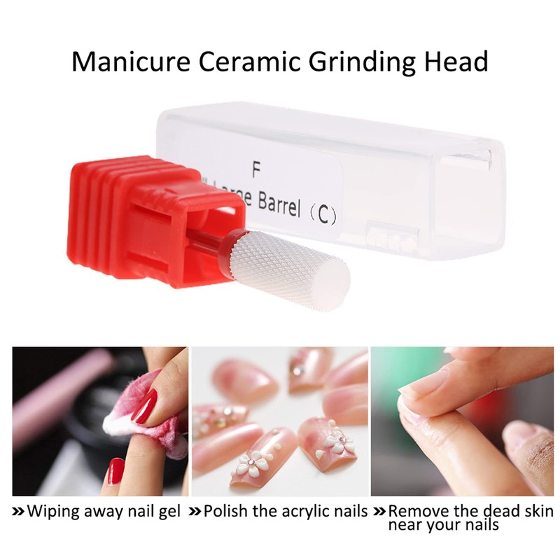 Ceramic Nail Drill Bit Ceramic Cutter with Display Base Nail