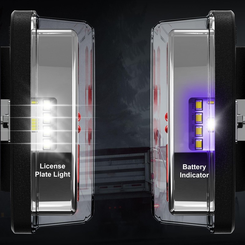 Ciascy 2PCS Rechargeable Magnetic Wireless LED Trailer Rear Lights Kit,