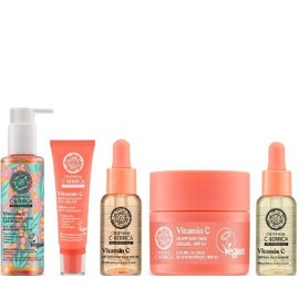 Natura Siberica Super Glow Oblepikha C-Berrica Cleansing Face Foaming Gel, 145ml & Antioxidant Eye Cream, 30ml & Antioxidant Face Serum, 30ml & Glow Day Face Cream SPF20, 50ml & Energy Face Serum, 30ml