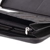 Compagno Women's Plain Zip Around Purse, black, Casual